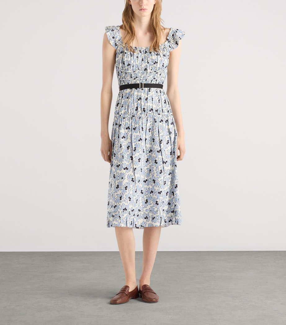 Prada Womens Floral Midi Dress Image 2