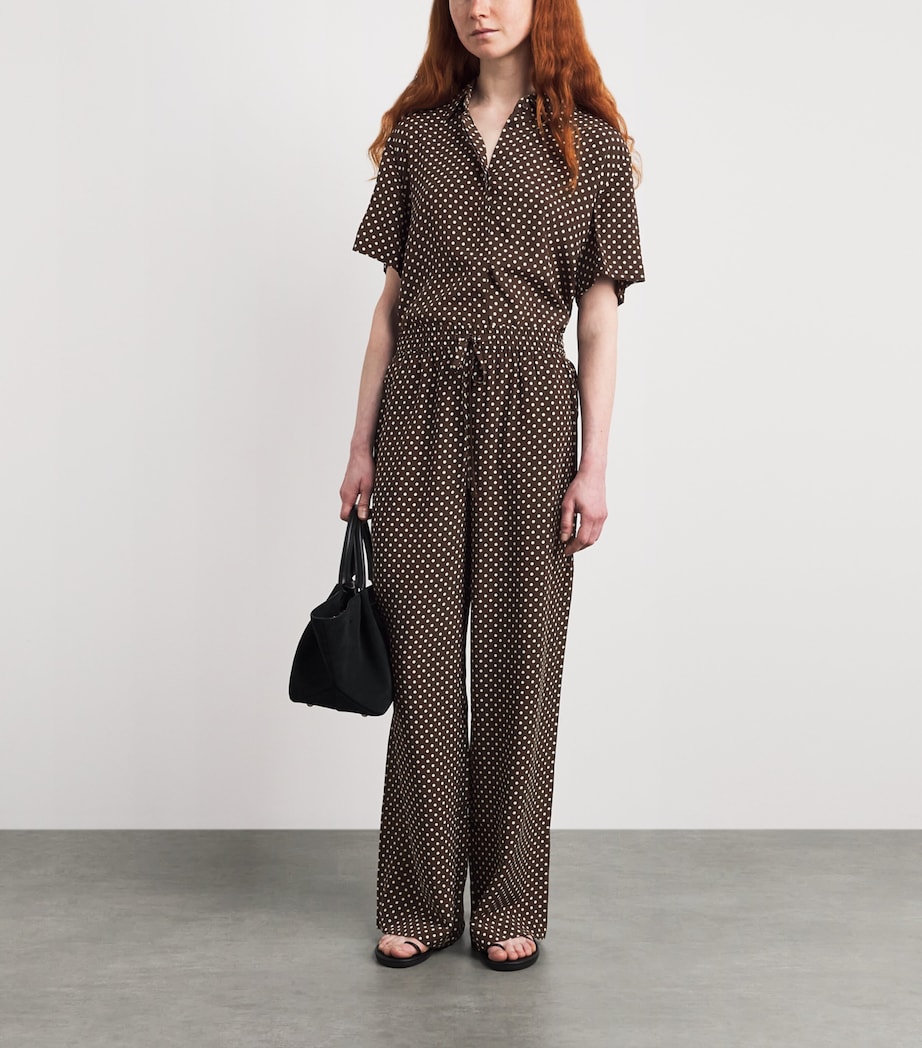 Matteau Womens Silk Wide-Leg Trousers Plka Dot Plk Chc Image 2