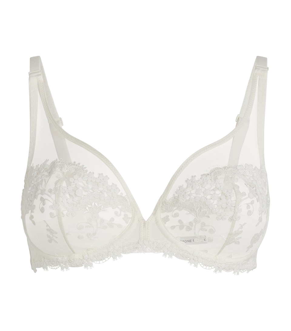 Simone Perele Embroidered Wish Plunge Bra Natural