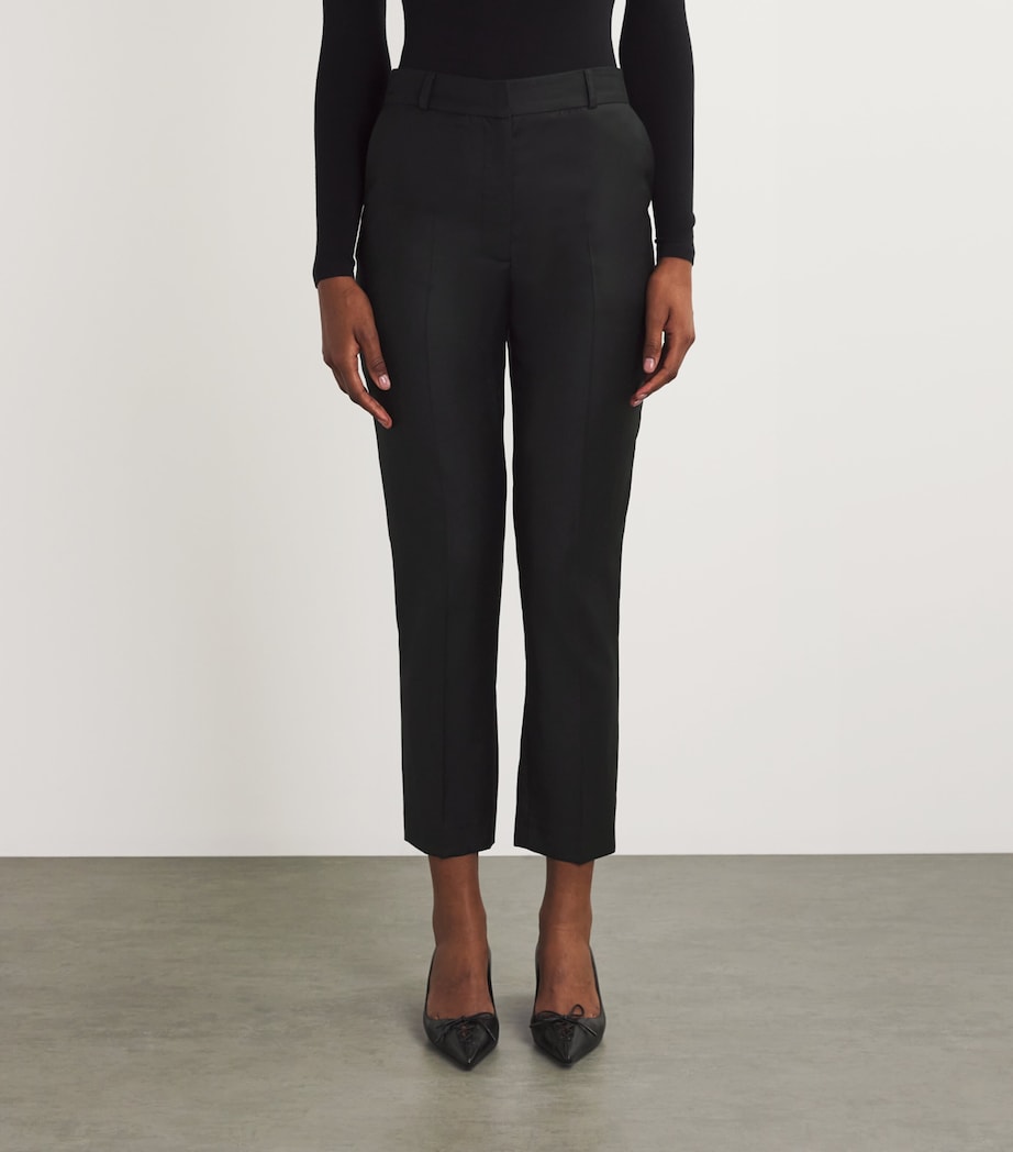 Wool Hem-Split Trousers BLACK Image 3