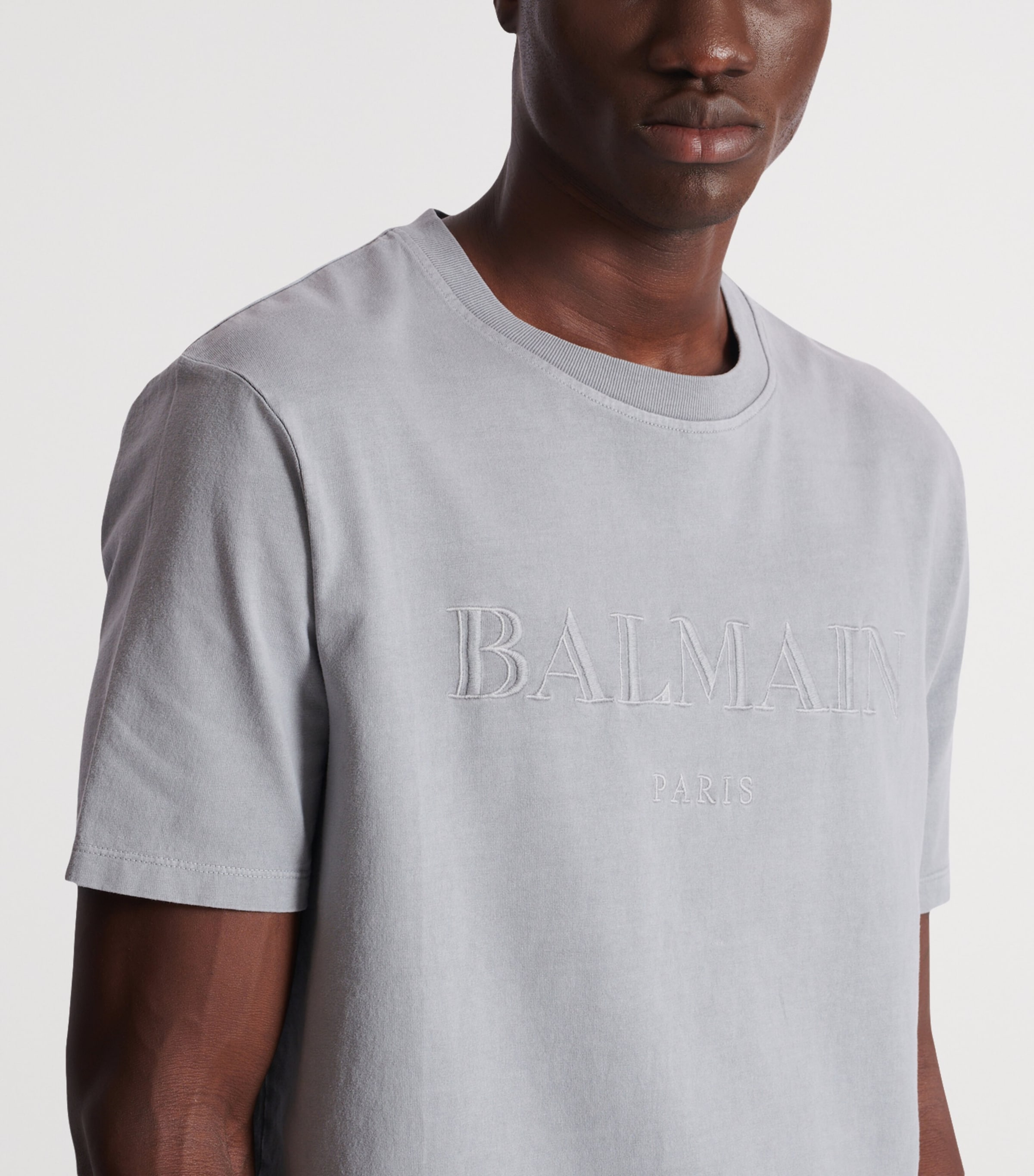 Cotton Vintage Logo T-Shirt YJD GRIS ARGENT Image 6