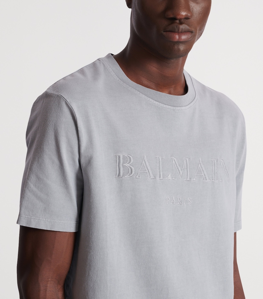 Cotton Vintage Logo T-Shirt YJD GRIS ARGENT Image 6