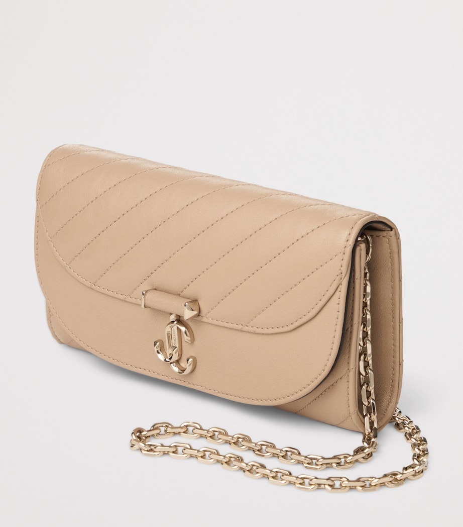 Curve Leather Chain Wallet CHAI/SHINY GOLD Image 2