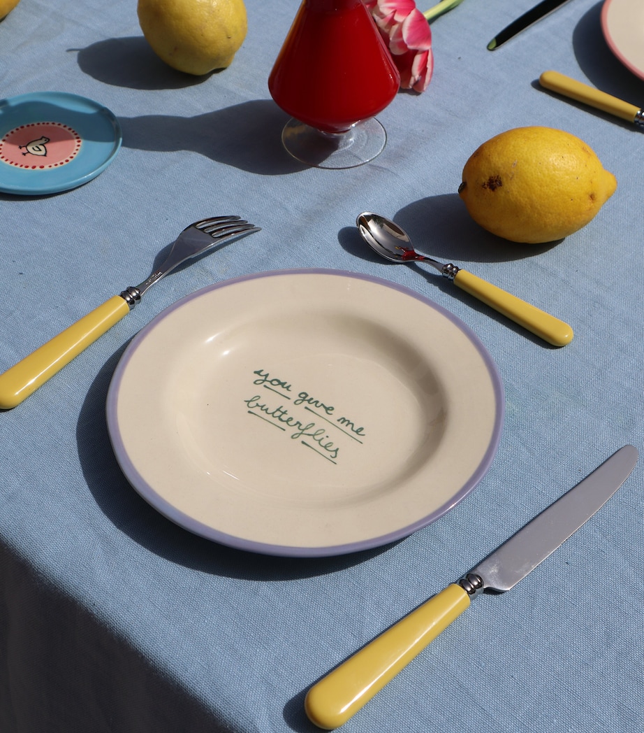 You Give Me Butterflies Dessert Plate (22cm) LILAC AND GREEN Image 5