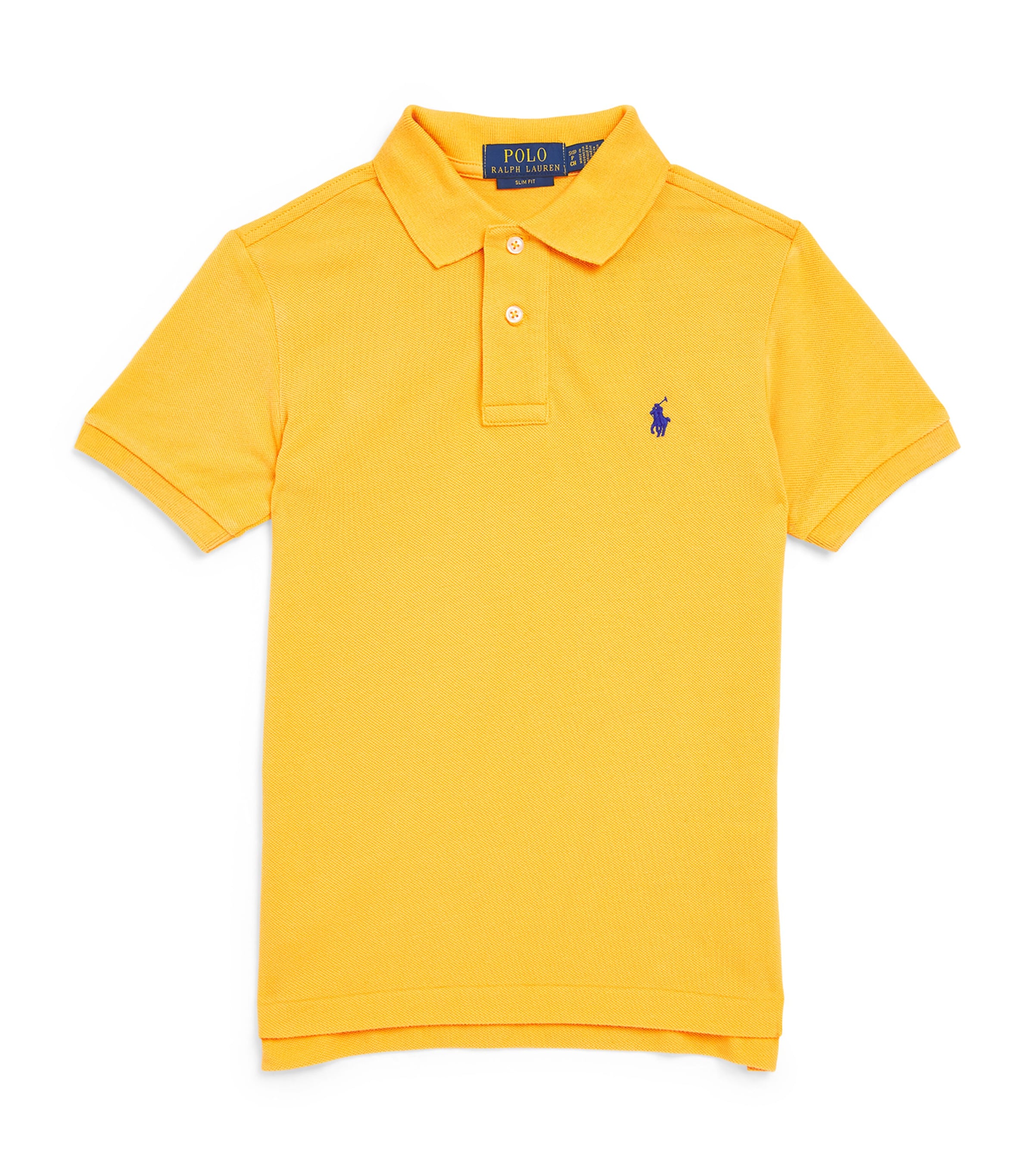 Shop Ralph Lauren Cotton Slim Polo Pony Polo Shirt In Yellow