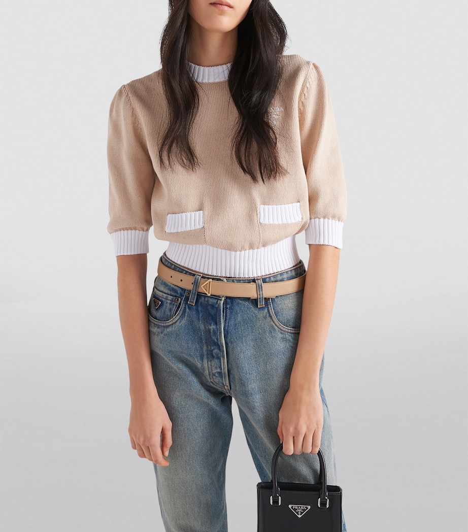 Saffiano Leather Triangle Belt F0036 Image 3