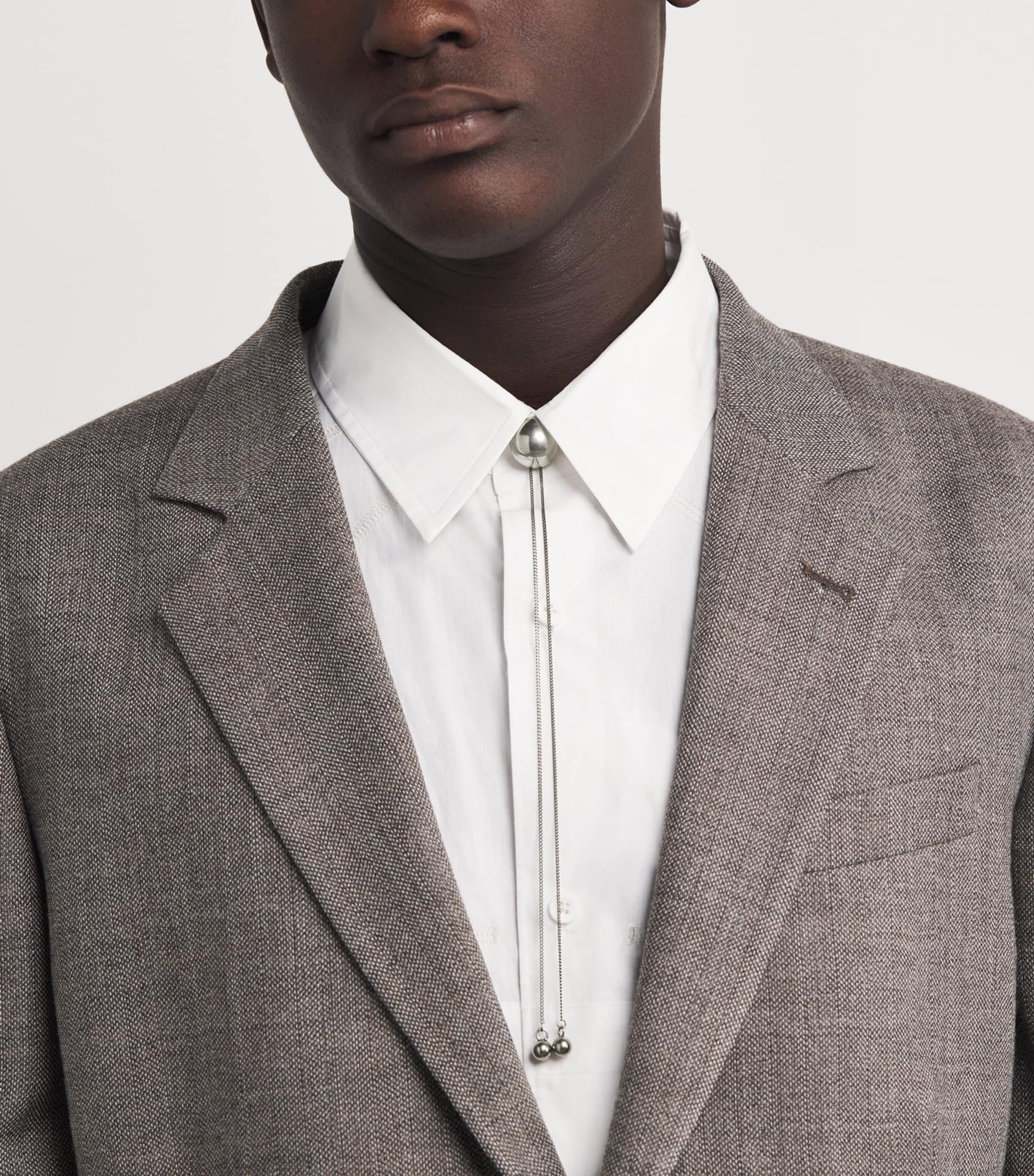 Rattle Bolo Tie Necklace BK927 SILVER Image 2