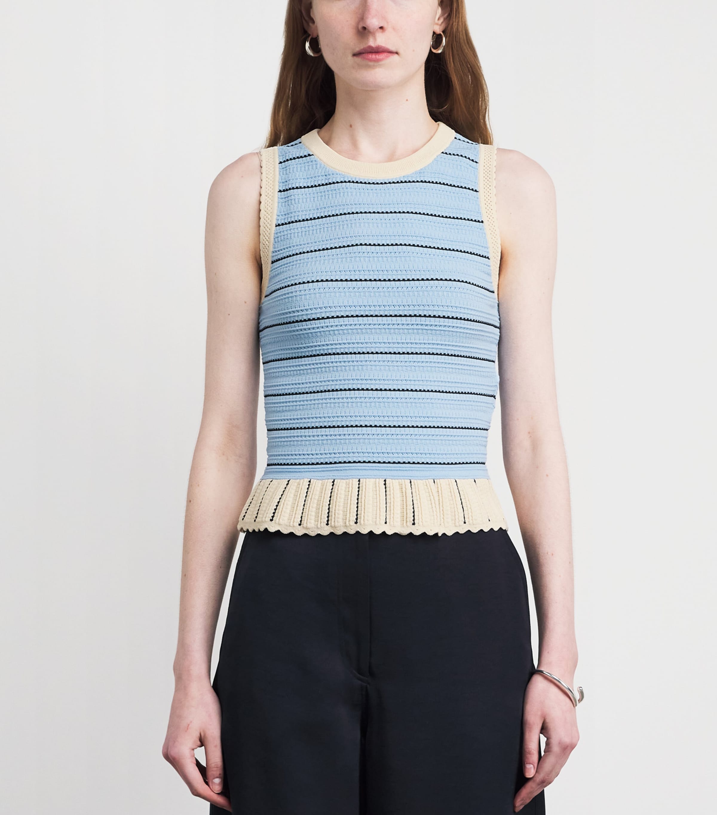 Claudie Pierlot Womens Knitted Pointelle Tank Top Multicolored Image 4
