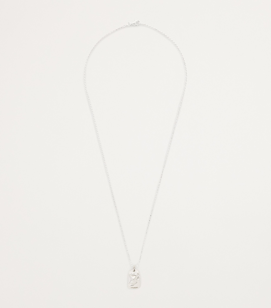 Sterling Silver Impressions Rose Pendant Necklace SILVER (925) Image 3