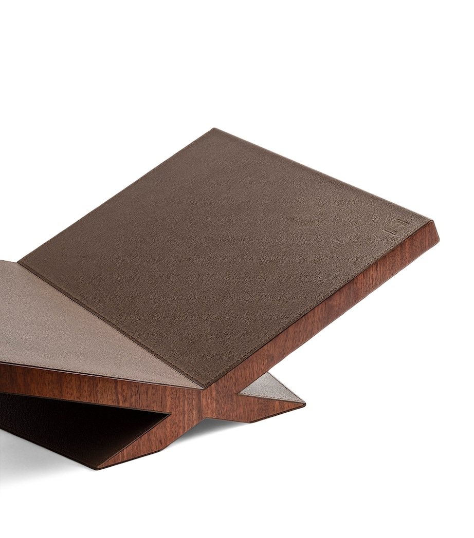 Walnut-Leather Ultimate Culture Bookstand DARK BROWN Image 2