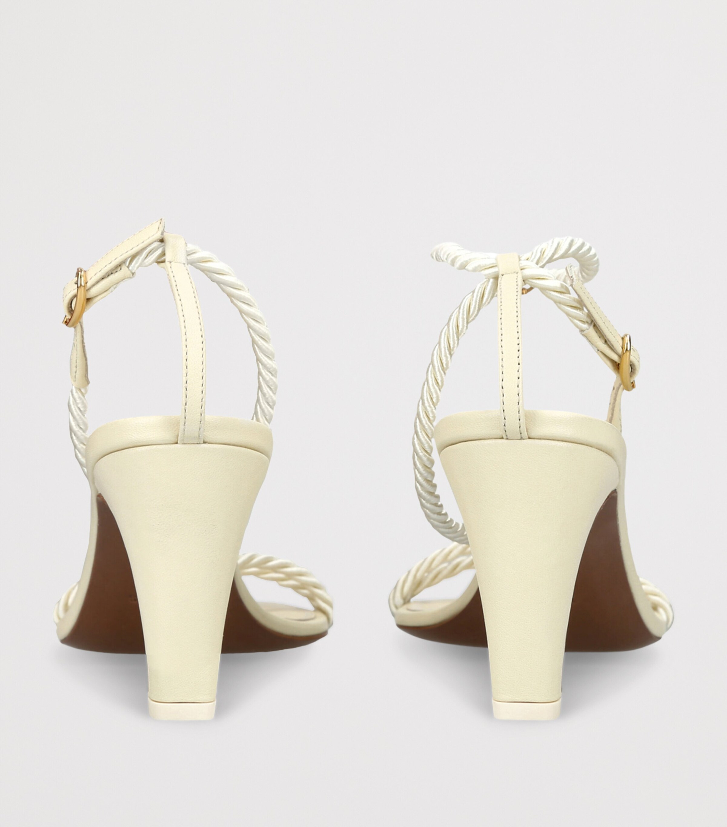 NEOUS Leather and Rope Garnet Heeled Sandals Bone Image 4