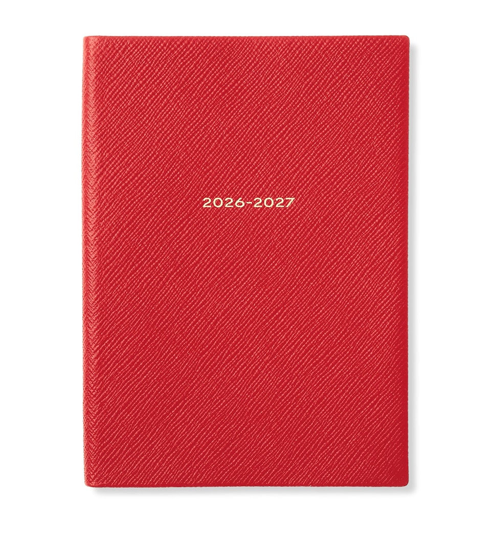 Smythson Leather Soho Weekly Diary 2026-2027 S Red