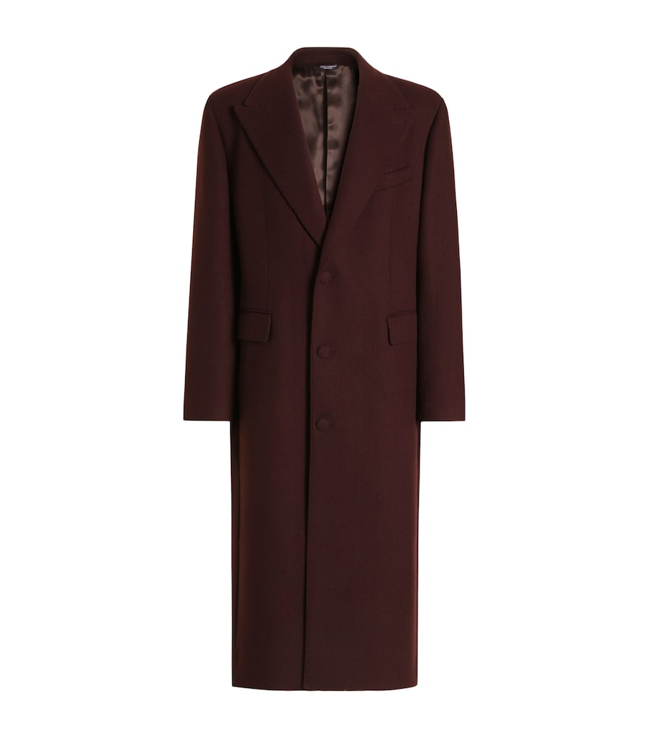 Dolce&Gabbana Mens Wool-Blend Coat Brown Dark V Image 1