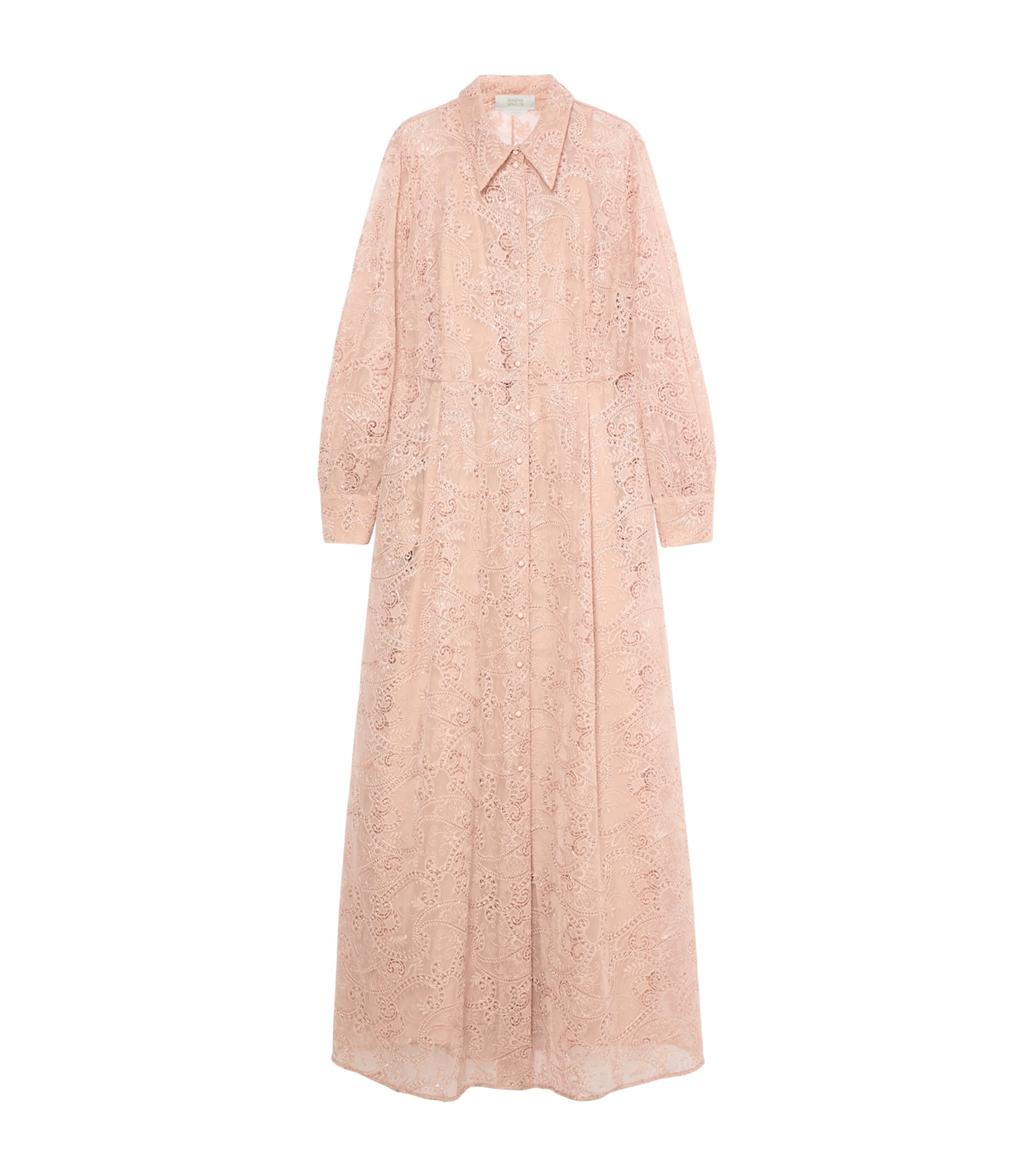 Marina Rinaldi Womens Embroidered Maxi Shirt Dress Skin Image 1