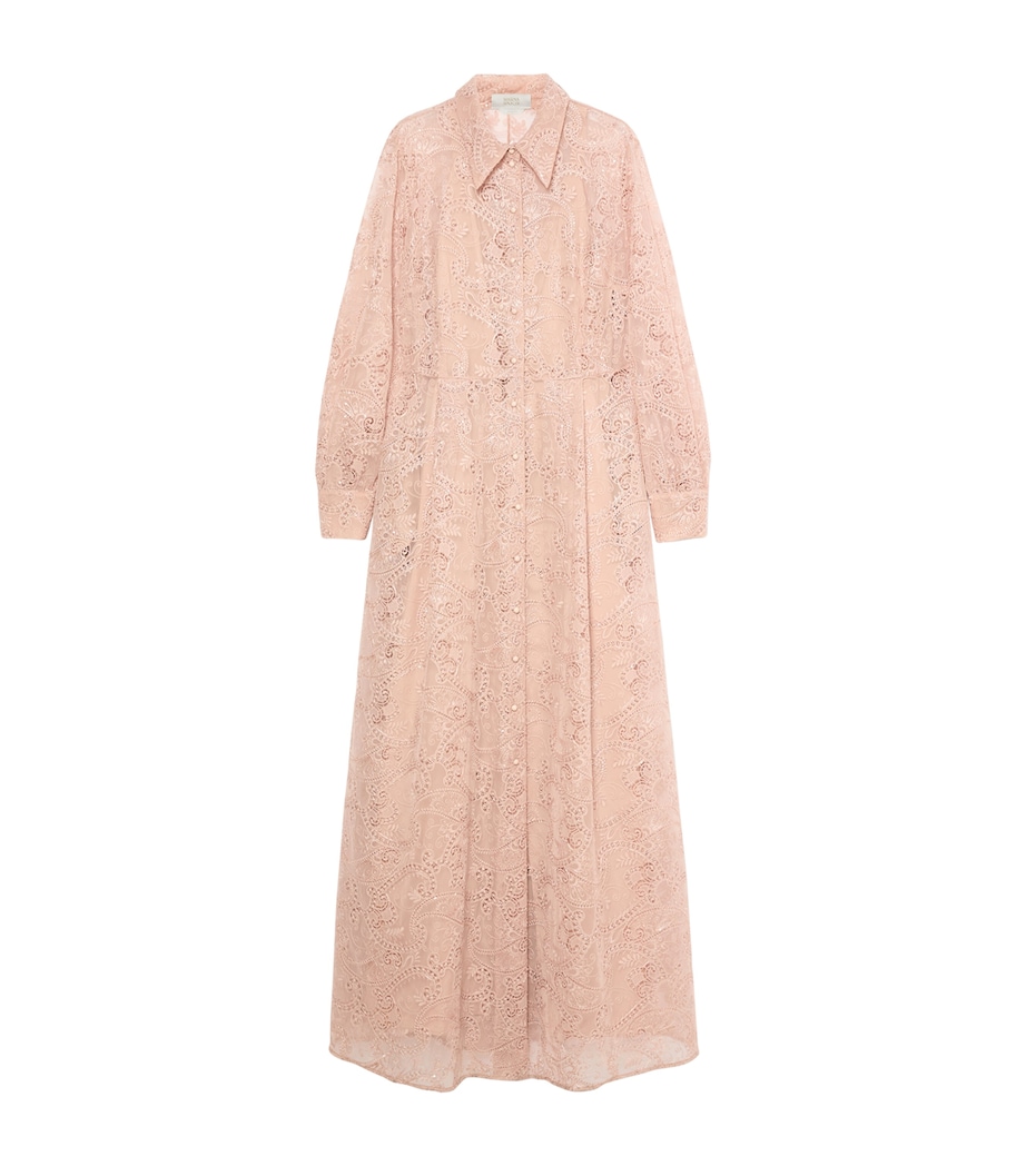 Marina Rinaldi Womens Embroidered Maxi Shirt Dress Skin Image 1