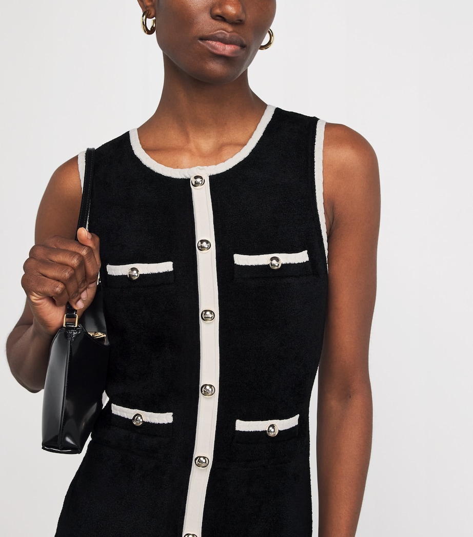 Velvet Knit Mini Dress BLACK Image 4