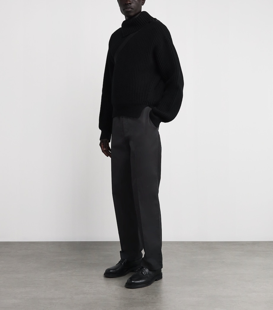 Cotton-Silk Belted Trousers UC001 Image 2
