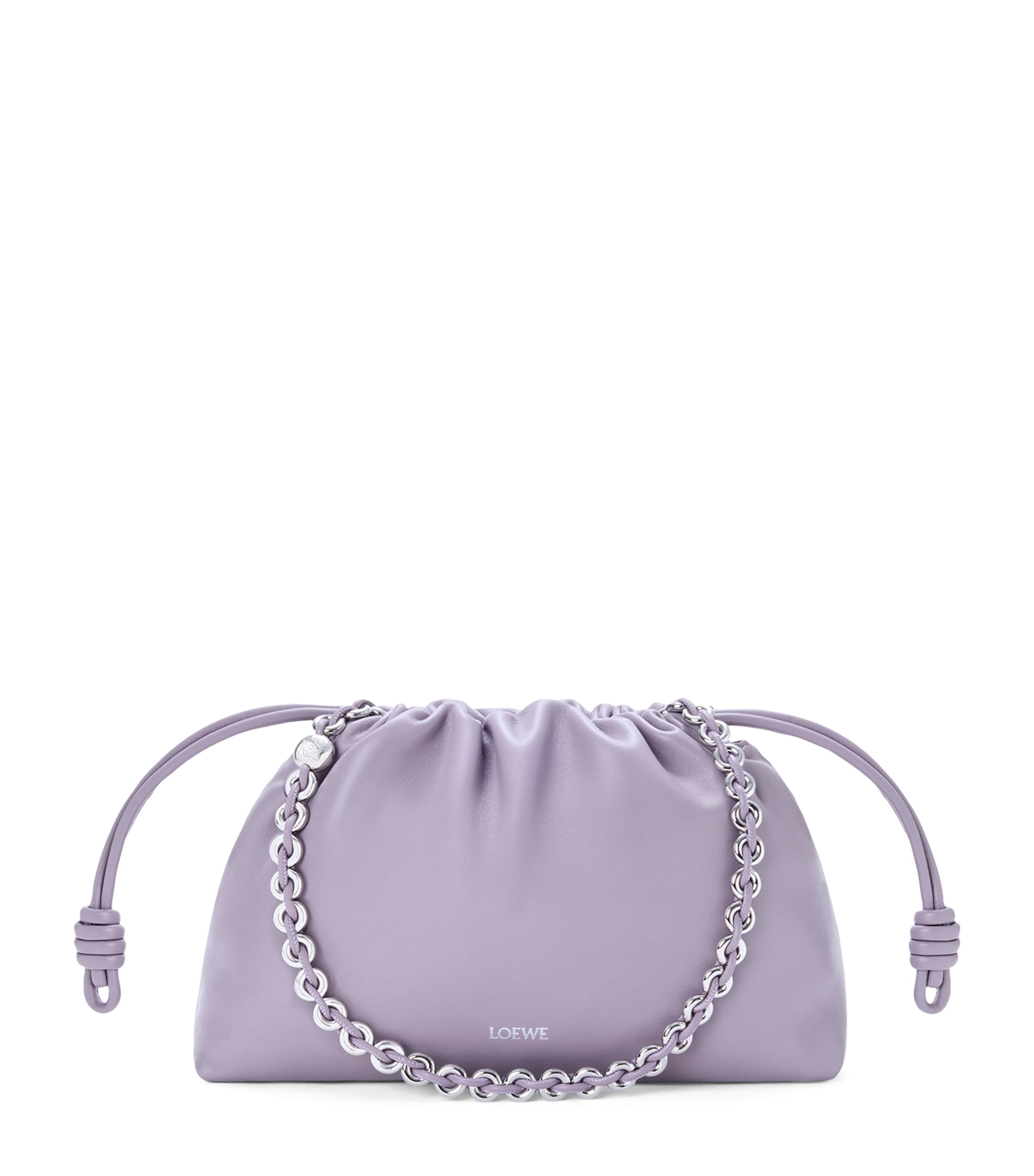 Loewe Medium Leather Flamenco Purse In Purple