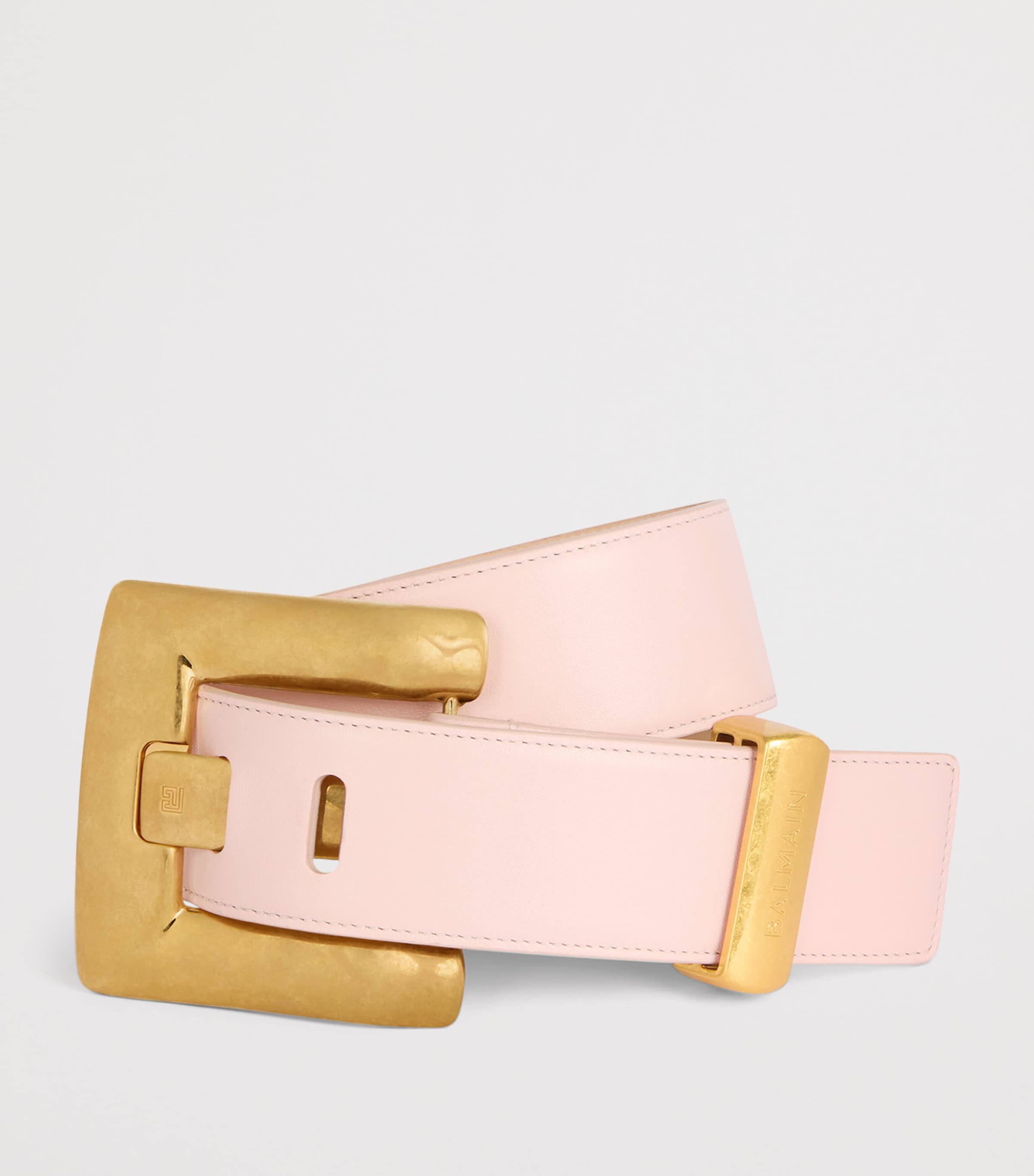 Balmain Leather Anthem Belt Rose Pale Image 4