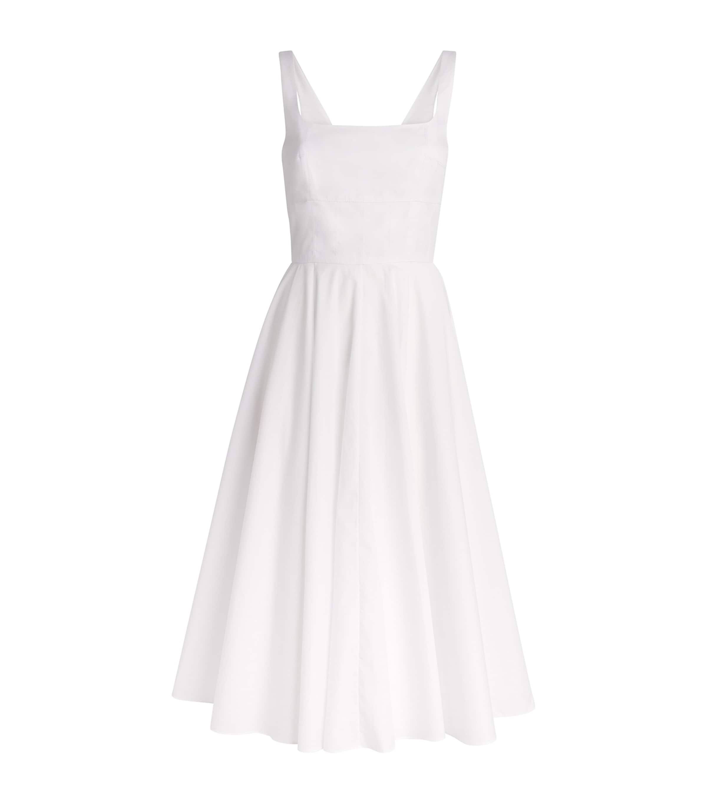 Emilia Wickstead Womens Cotton Nikush Midi Dress White Image 1