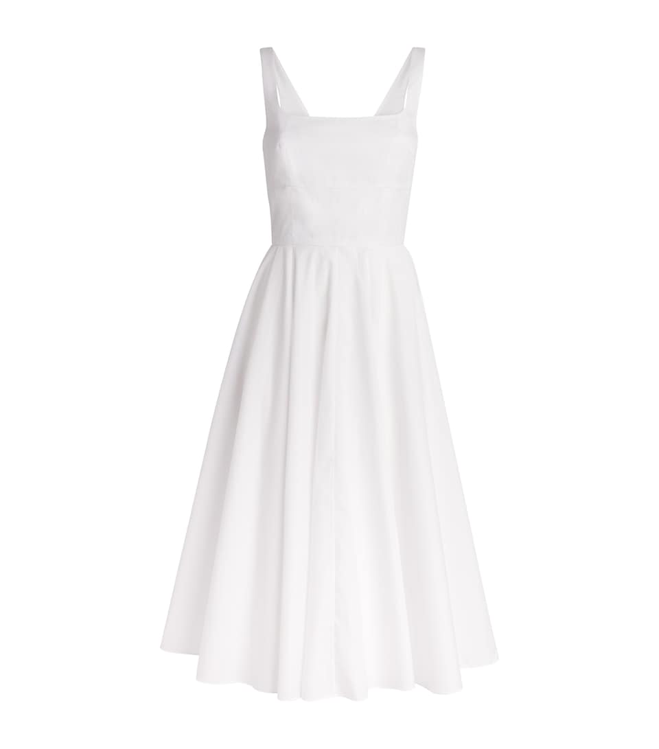 Emilia Wickstead Cotton Nikush Midi Dress White