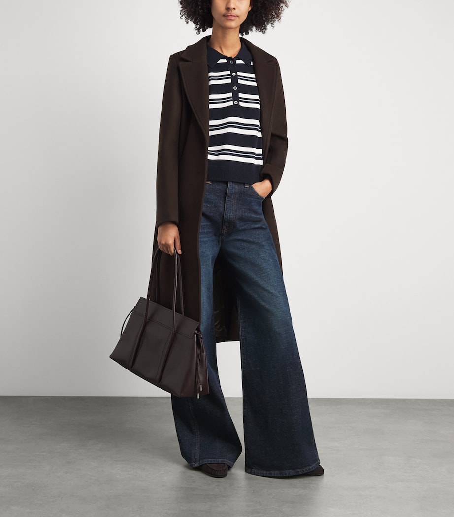 Claudie Pierlot Womens Wool-Blend Belted Coat Brown Image 2