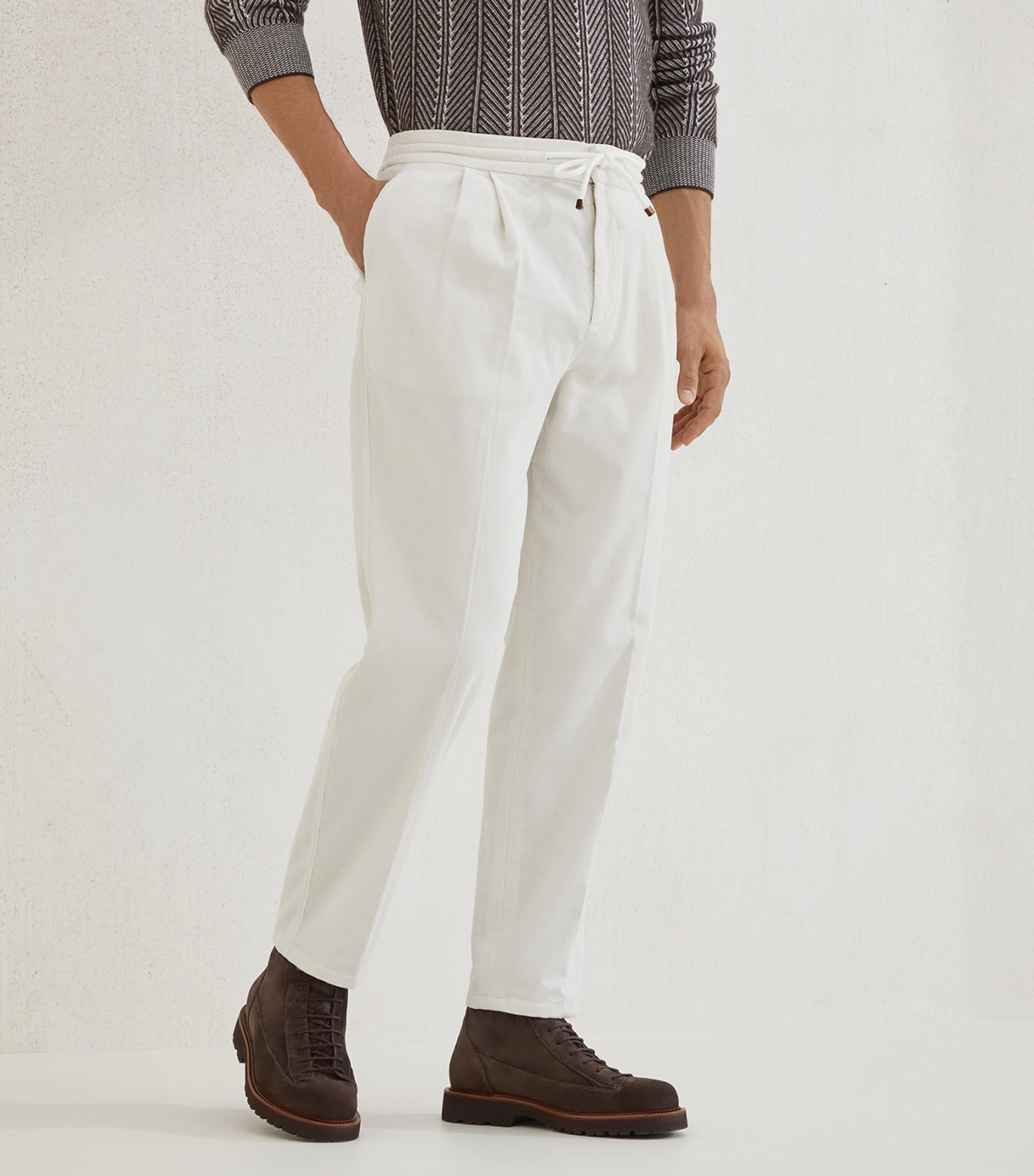 Corduroy Drawstring Leisure Fit Trousers C6007 Image 2