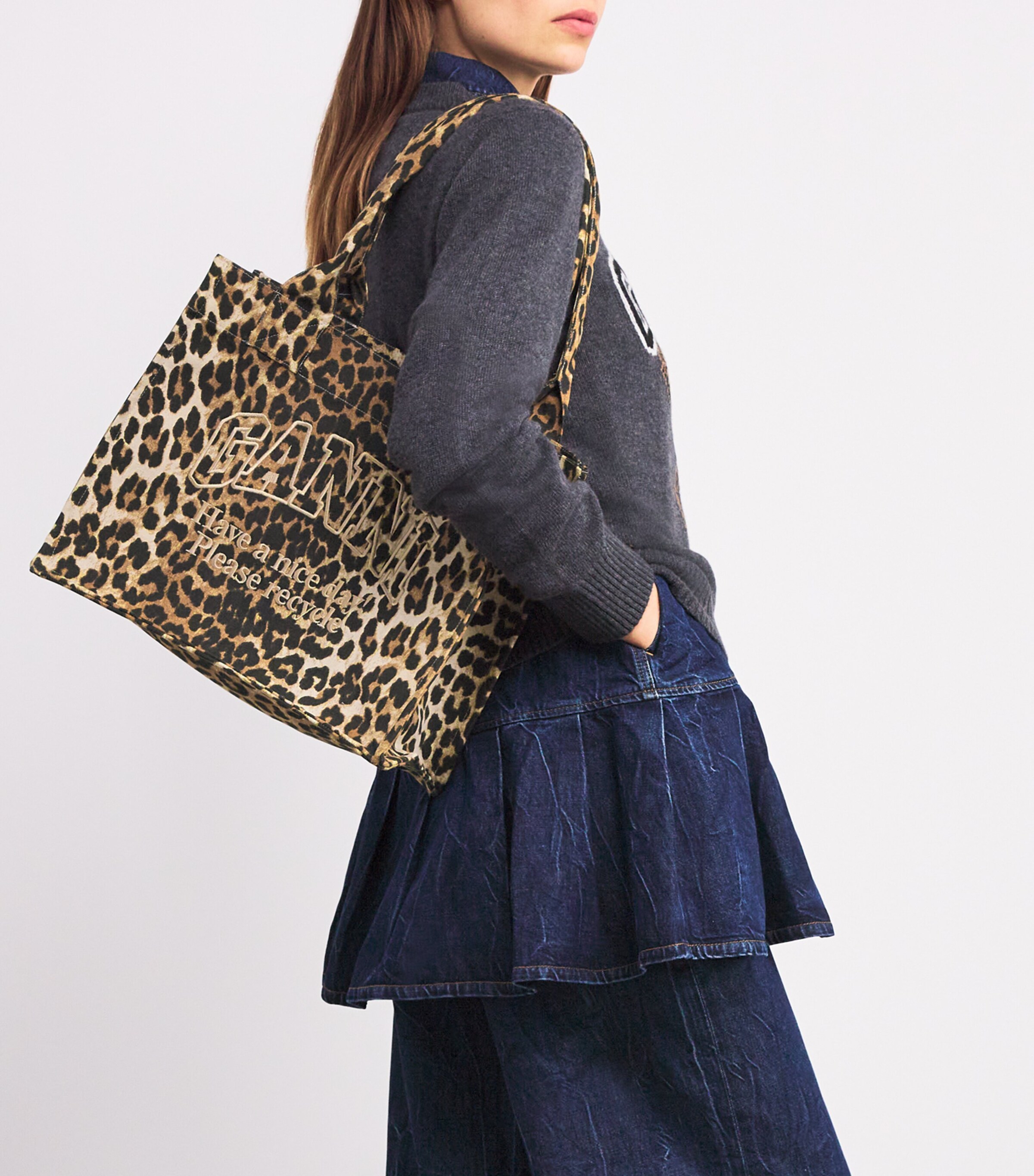 Large Leopard Easy Tote Bag LEOPARD Image 2
