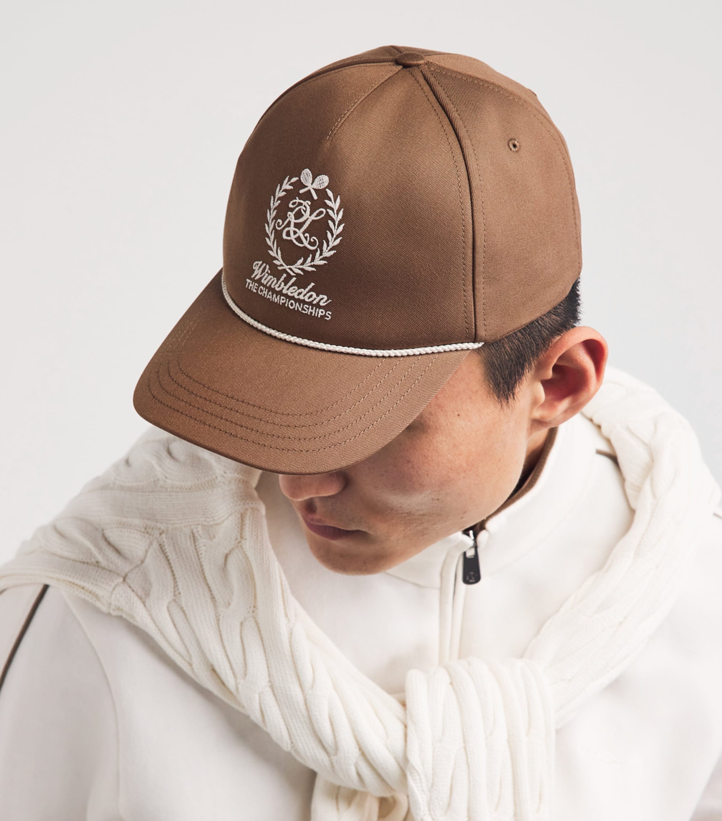 Ralph Lauren Purple Label x Wimbledon Silk Baseball Cap Soft Mocha Image 2