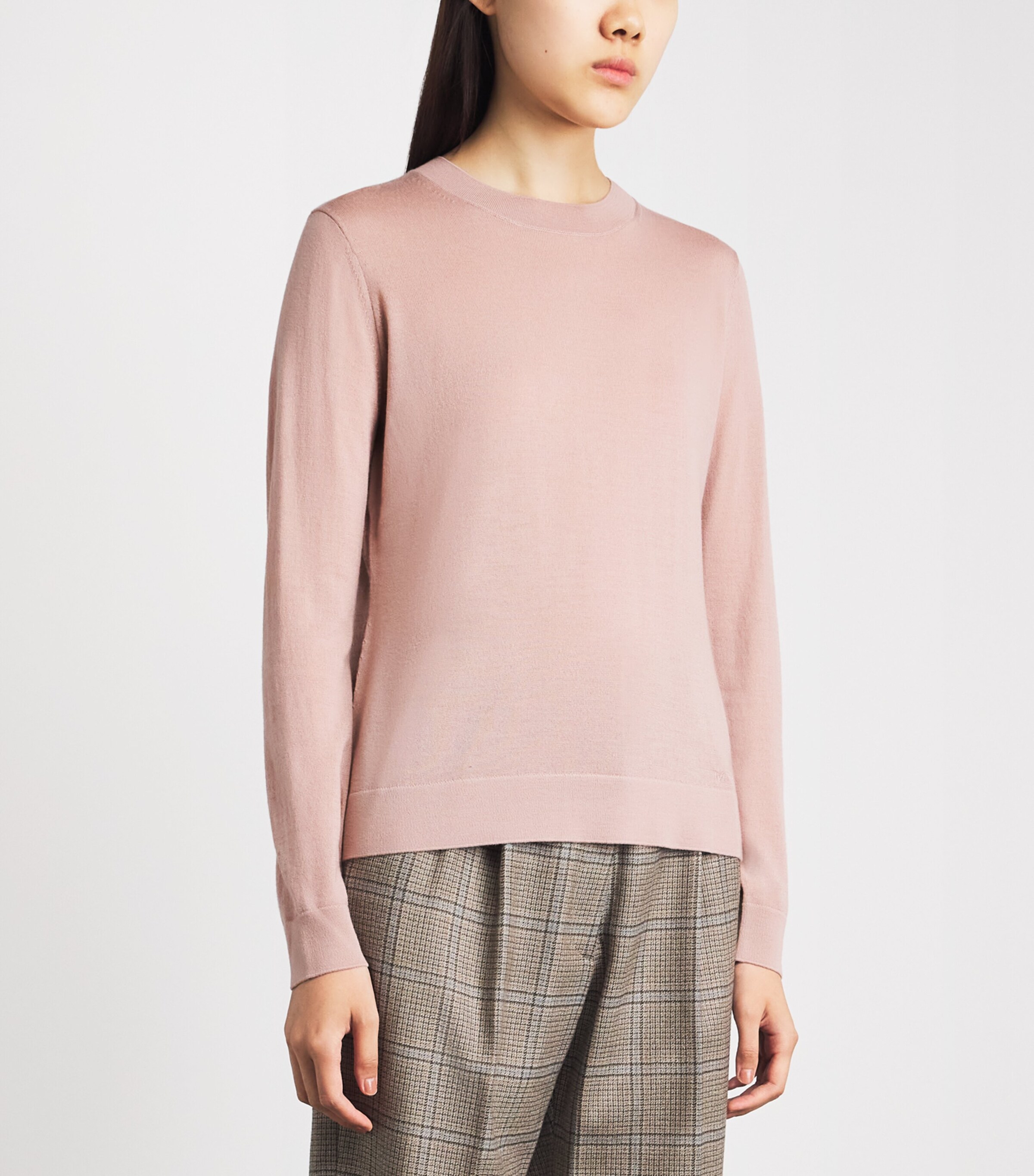 MM Womens Virgin Wool Crew-Neck Sweater Mauve Image 4