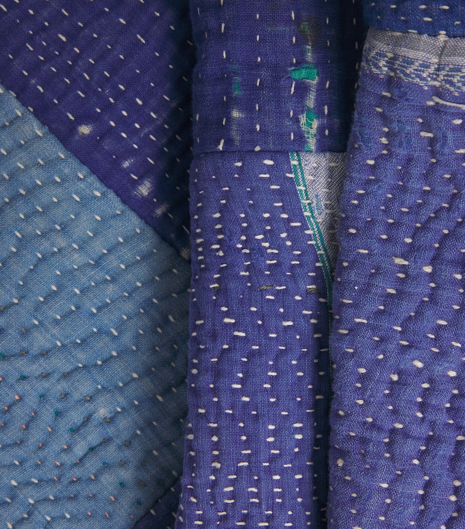 Cotton Patchwork Jacket BLUE/ WHITE Image 6