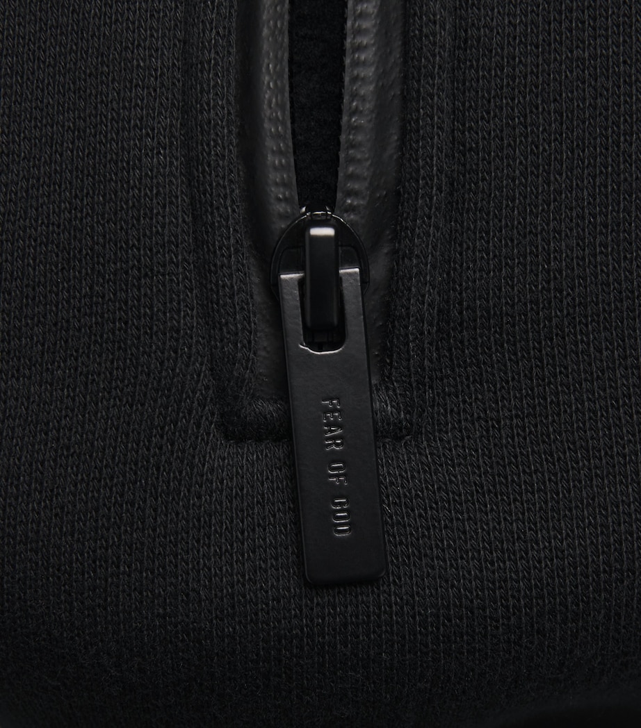 Half-Zip Athletic Hoodie BLACK Image 5
