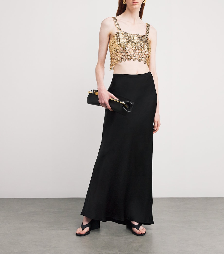 Rabanne Womens Chainmail Crop Top Gold Image 2