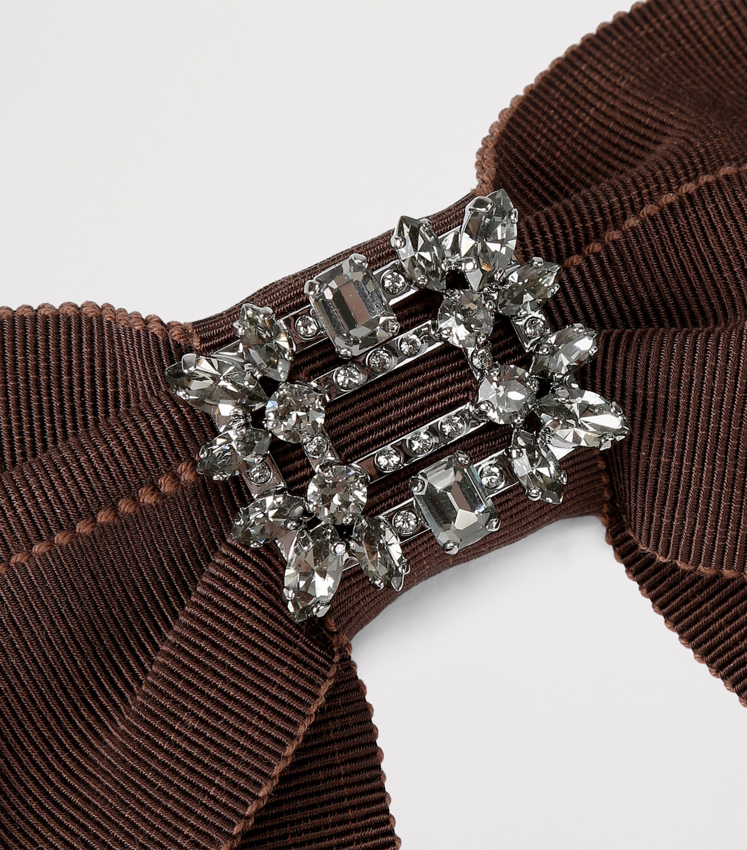 Roger Vivier Embellished Bow Hair Clip Dark Brown Image 3