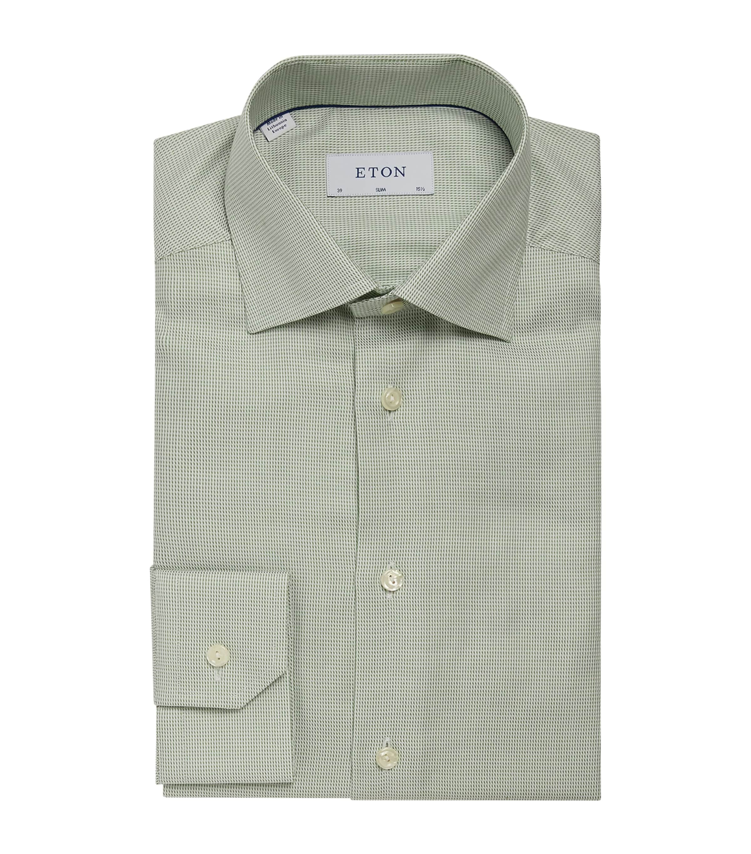 Eton Cotton Twill Shirt In Green