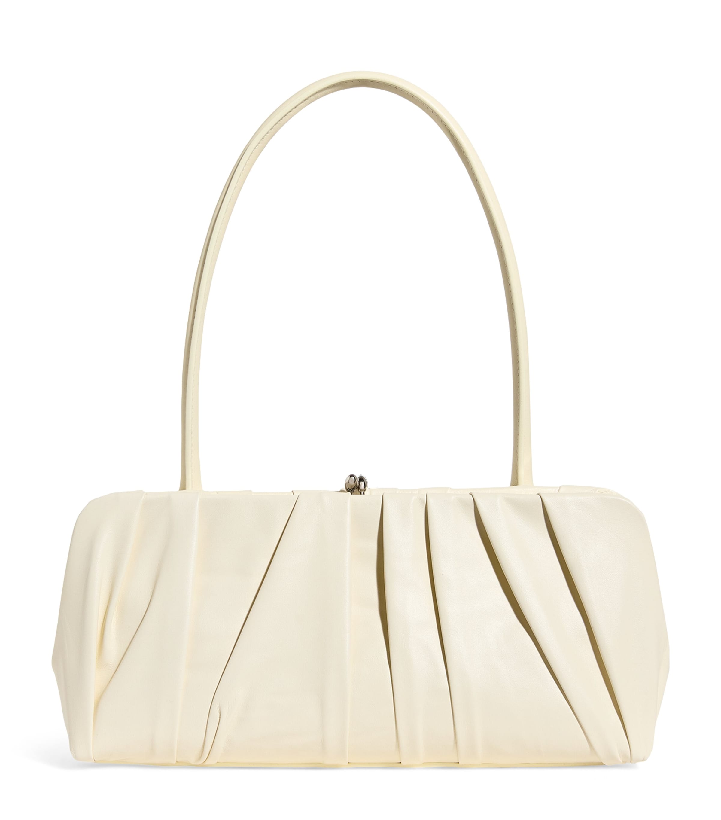 Jil Sander Small Leather Pleated Goji Shoulder Bag