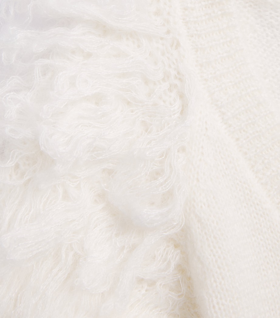 Monnalisa Faux-Fur Fringe Cardigan (4-12 Years) Panna Image 3