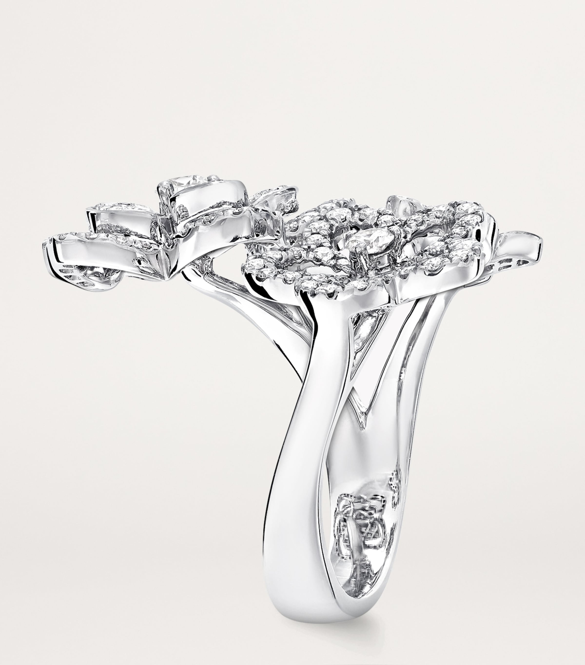 White Gold and Diamond Wild Flower Ring WHITE GOLD Image 4