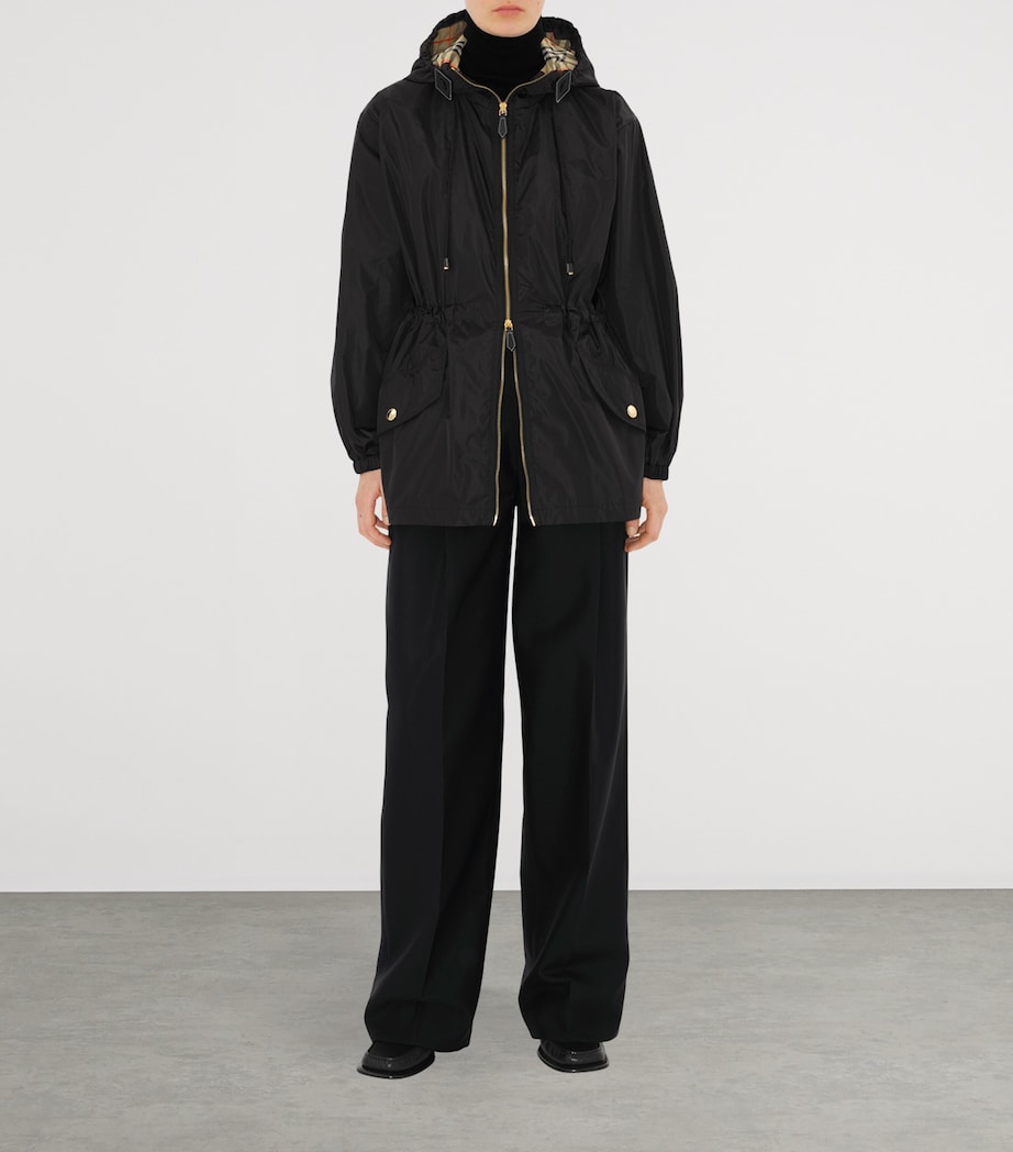 Burberry Womens Nylon Hooded Jacket Black Image 2