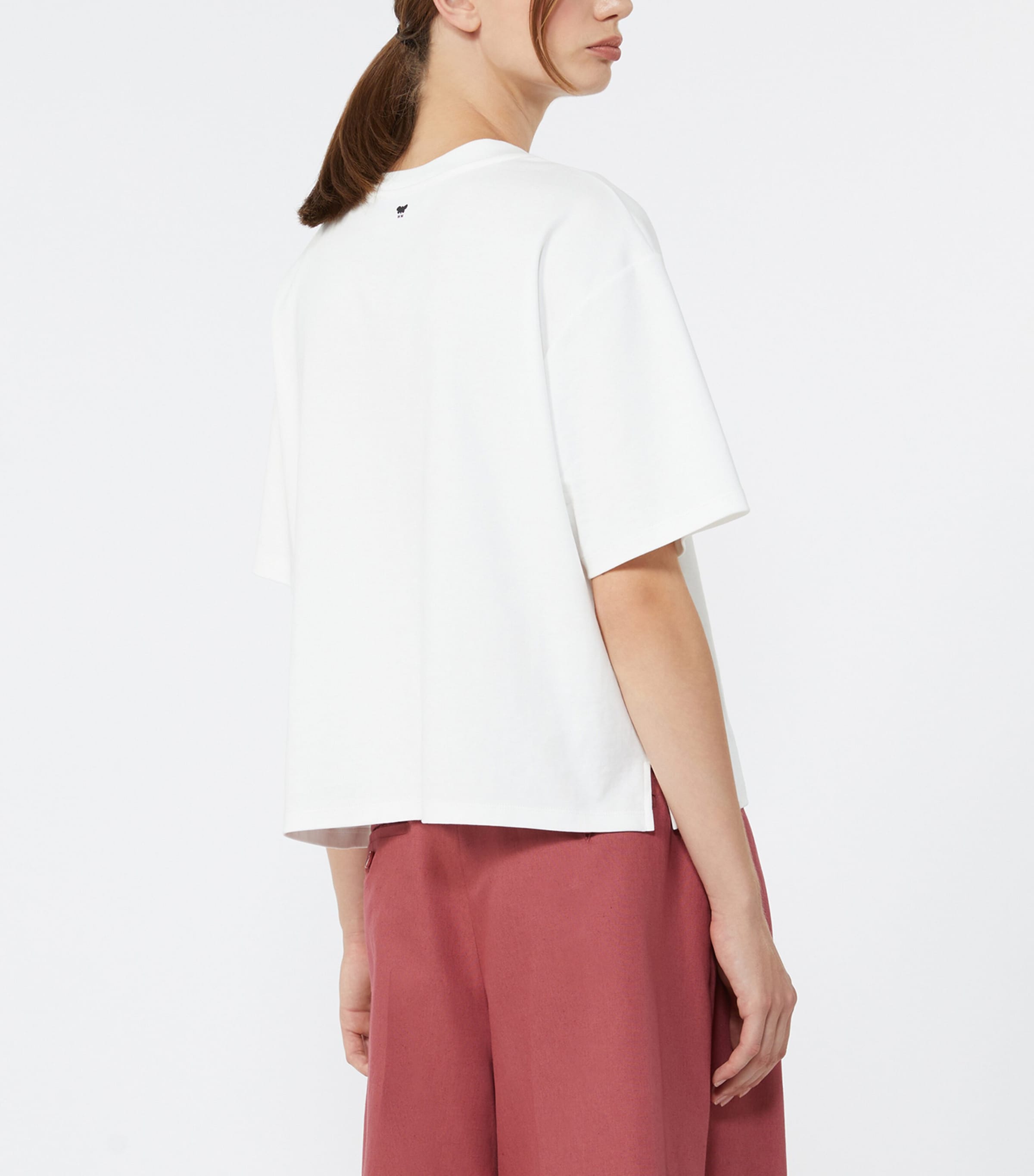 Weekend Max Mara Womens Cotton Floral-Embroidered T-Shirt White Image 5