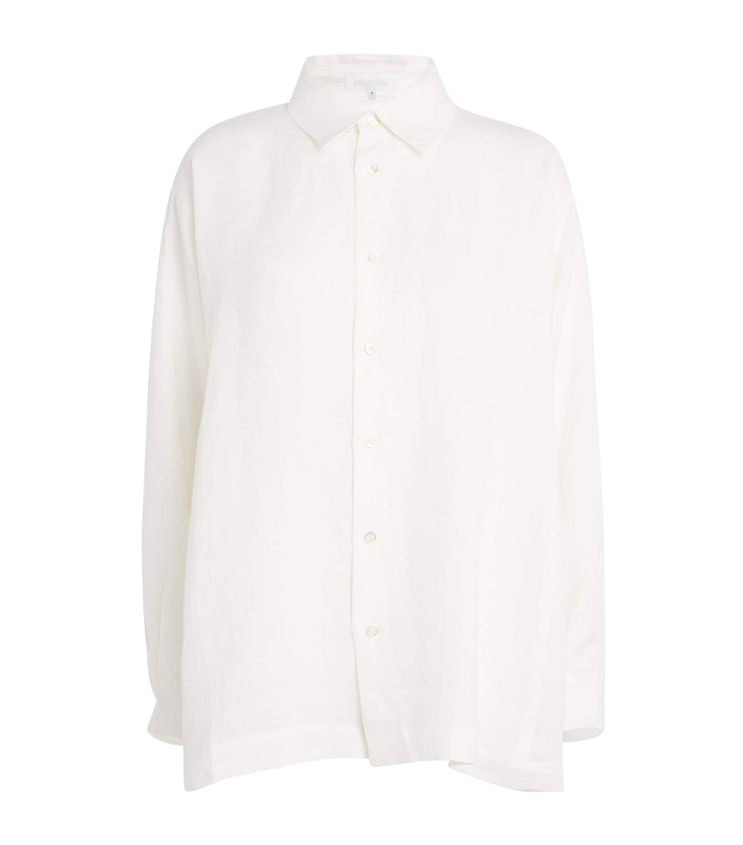 Shop Eskandar Linen Caucasus Shirt In White