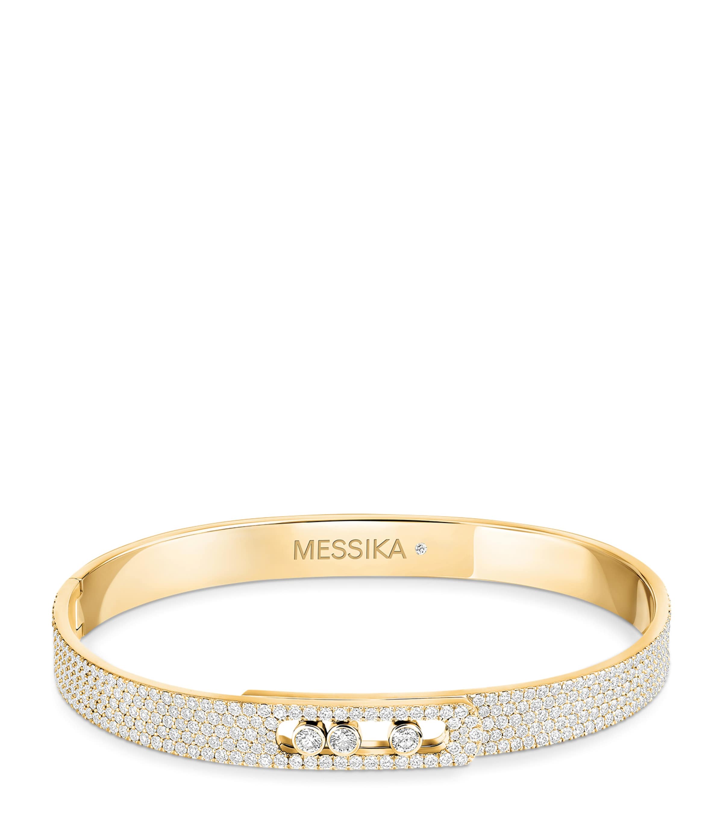 Messika Move Noa Yellow Gold and Diamond Pavé Bangle Yellow Gold Image 1
