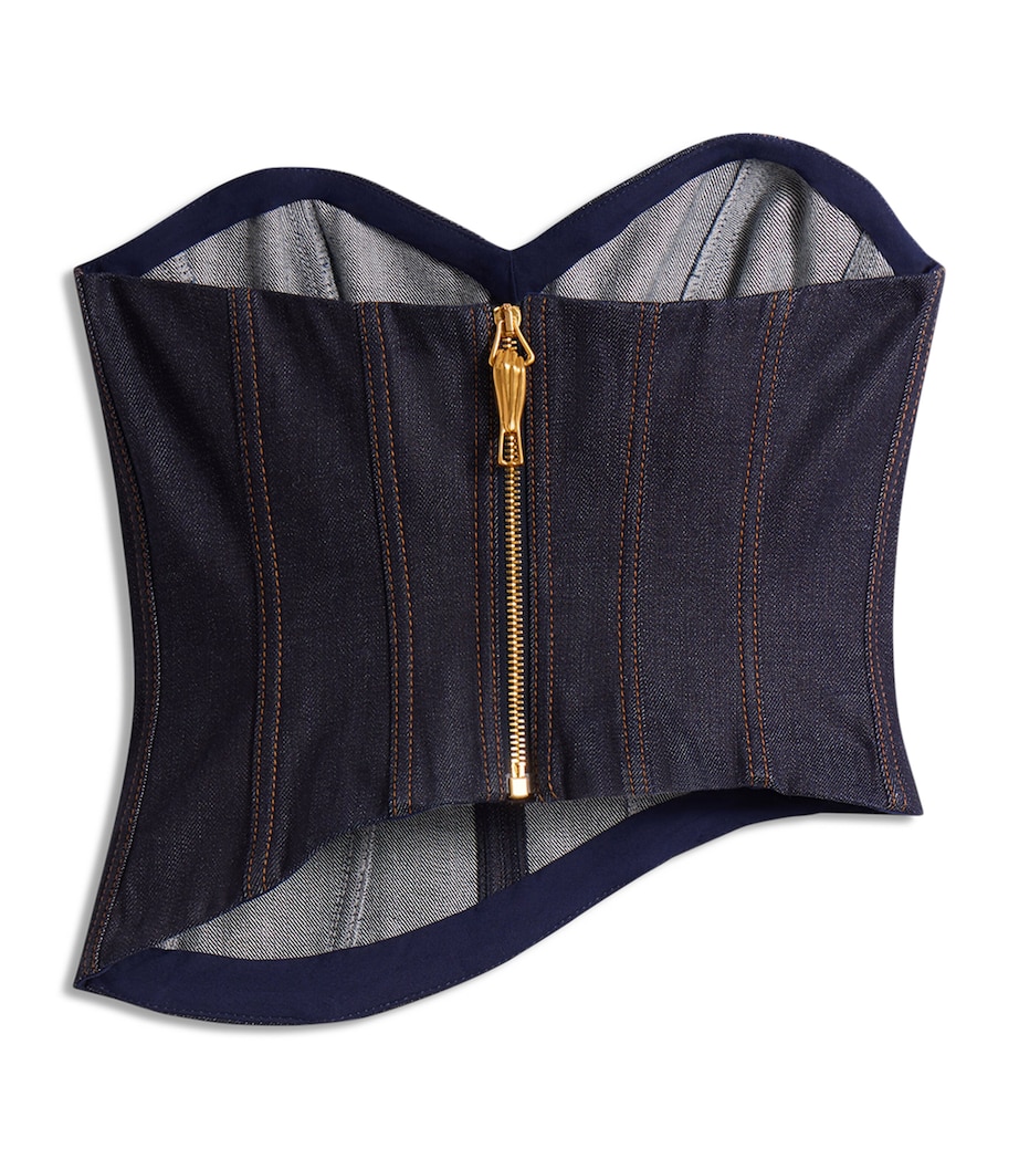 Schiaparelli Womens Denim Wave Bustier Blue Image 2