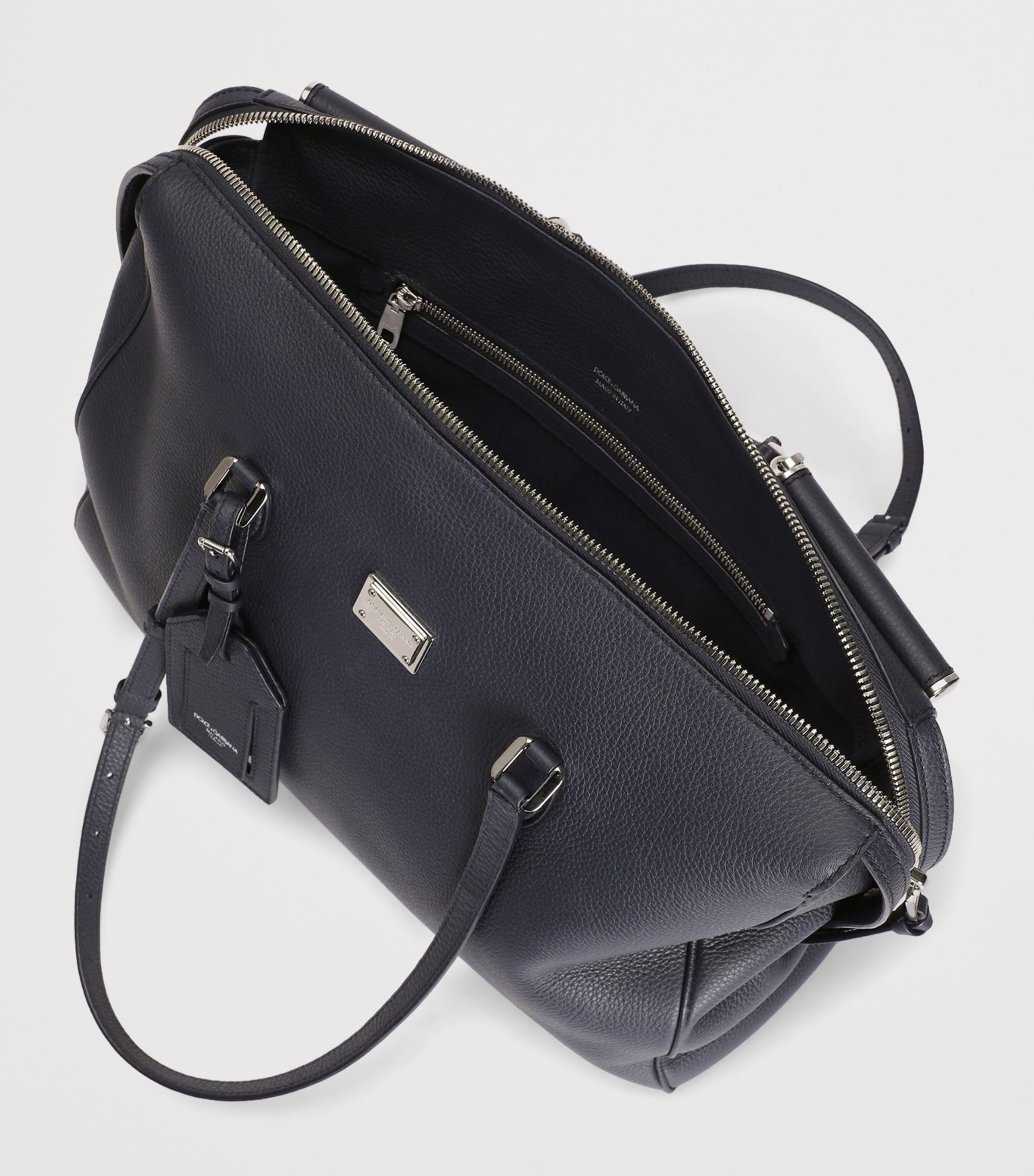 Dolce&Gabbana Leather-Blend Top-Handle Bag Blue Image 6