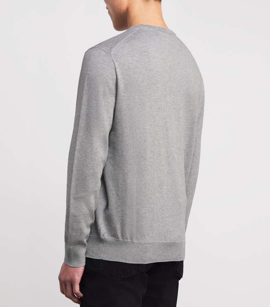 Polo Ralph Lauren Mens Pima Cotton Polo Pony Sweater Andover Grey Heather Image 4