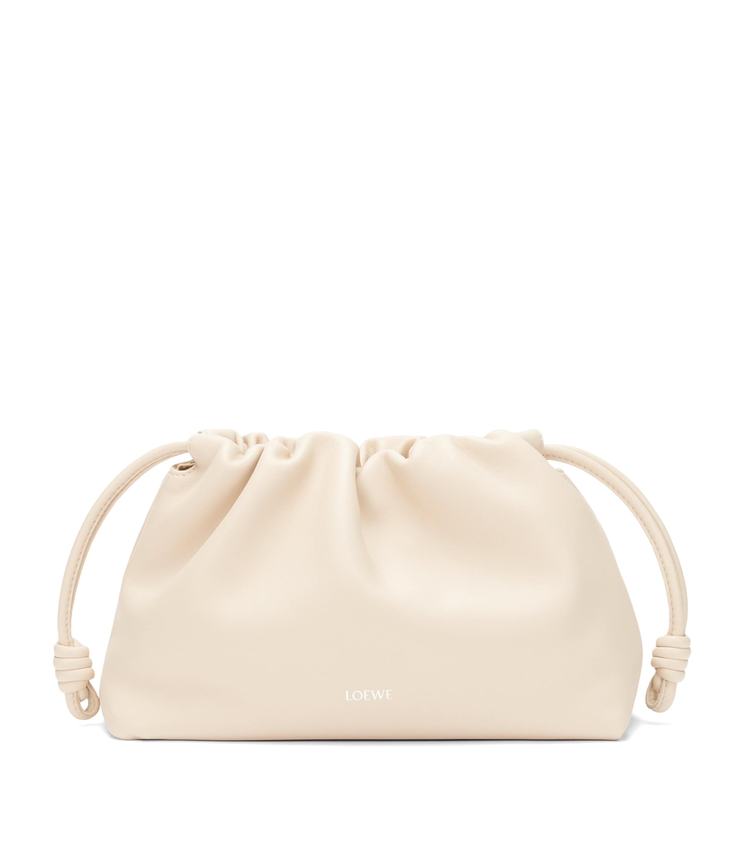 Loewe Leather Flamenco Purse In White