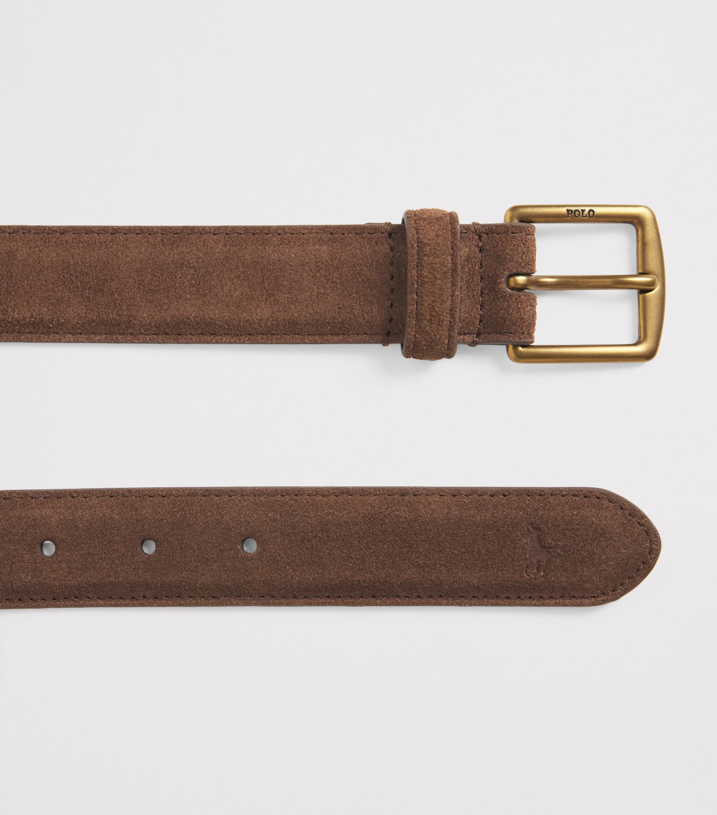 Suede Buckle Belt DARK BROWN Image 4