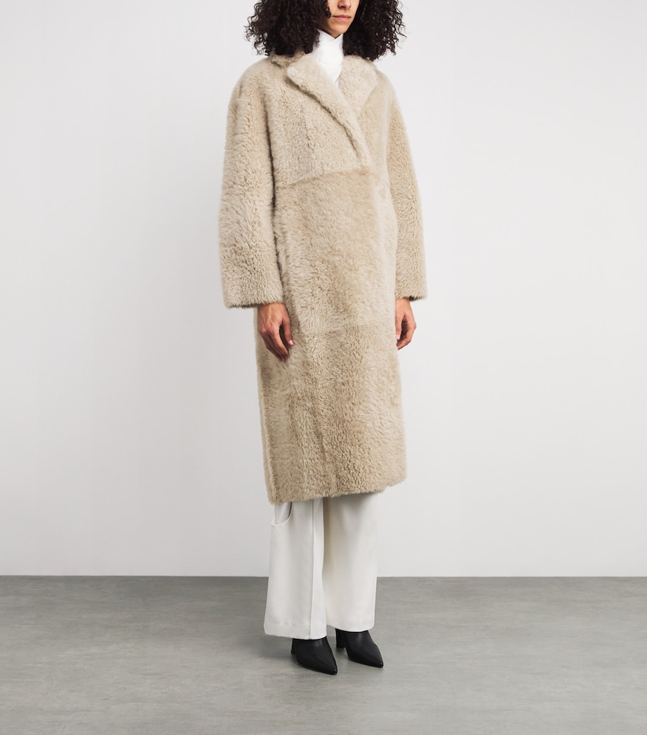Shearling Trench Coat BEIGE Image 3