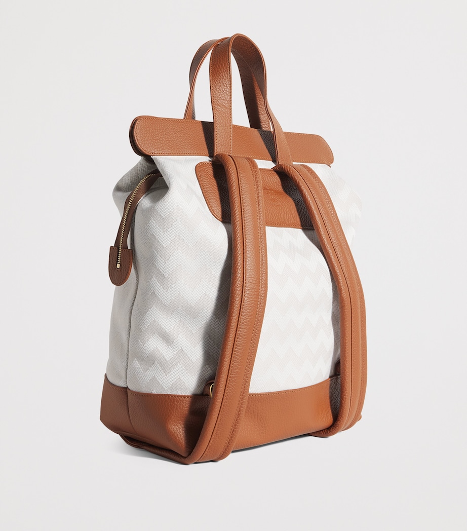 Cotton Canvas Backpack BIANOC, BEIGE E CAMM Image 3
