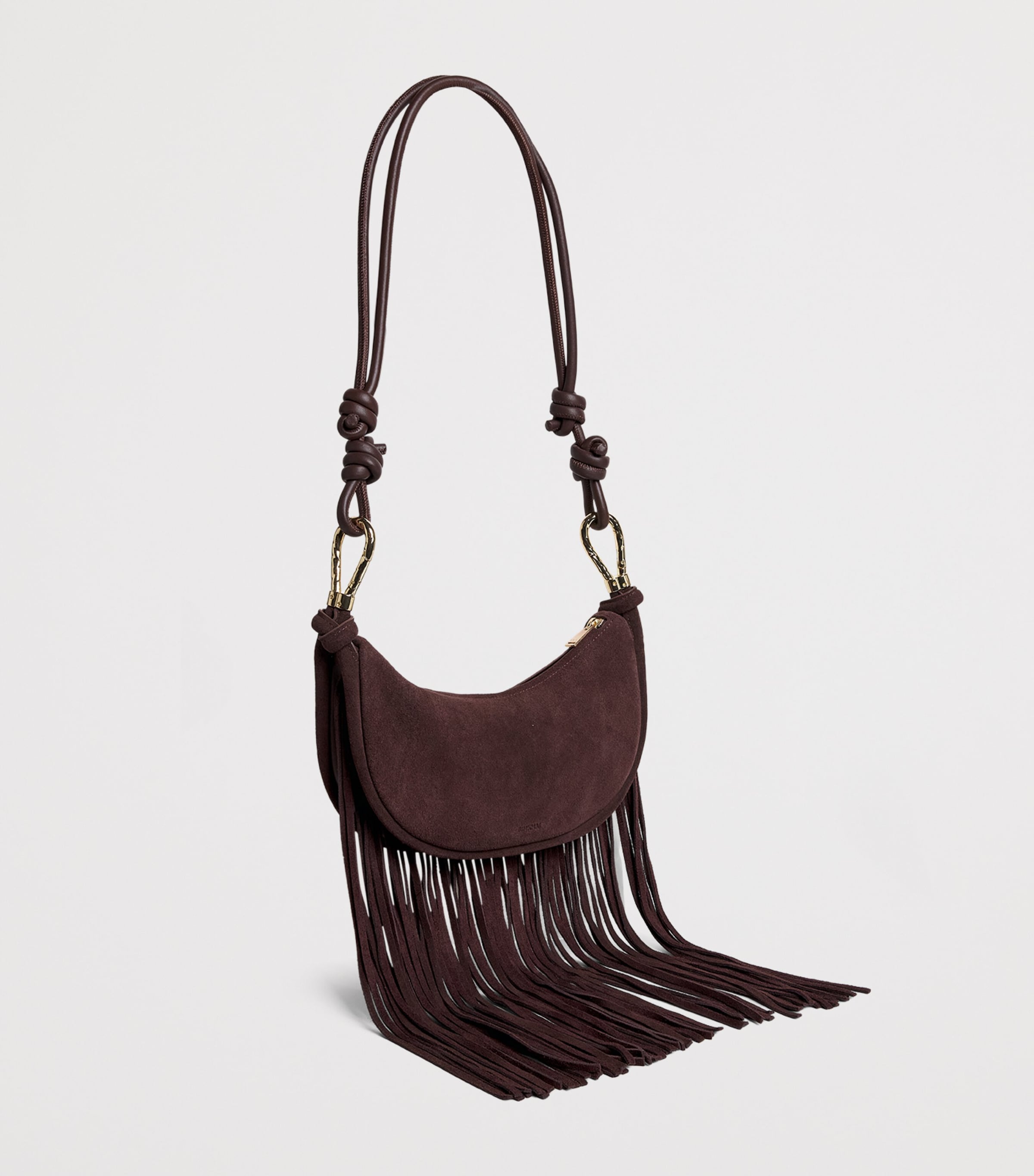 Suede Fringe Avery Cross-Body Bag CACAO Image 3